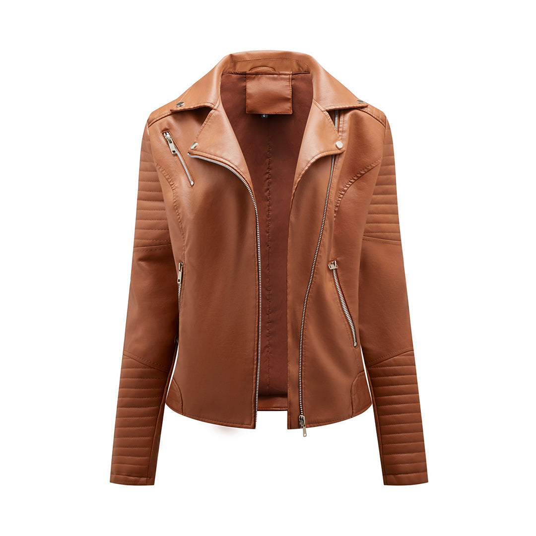 Lederjacke Damen Stylisch Schwarz Modern