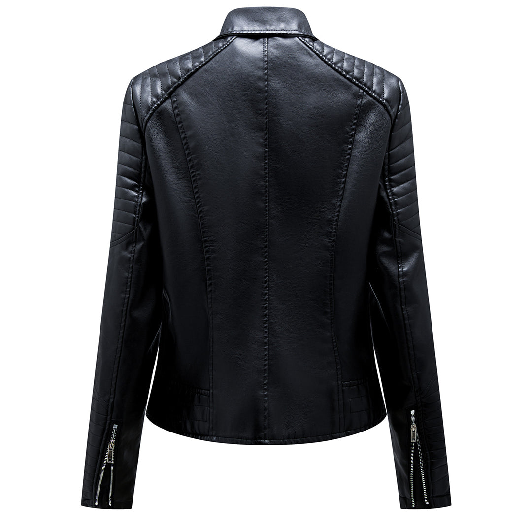 Lederjacke Damen Stylisch Schwarz Modern