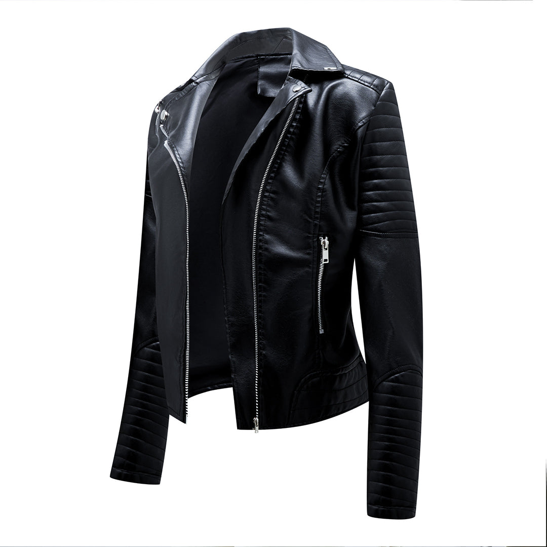 Lederjacke Damen Stylisch Schwarz Modern
