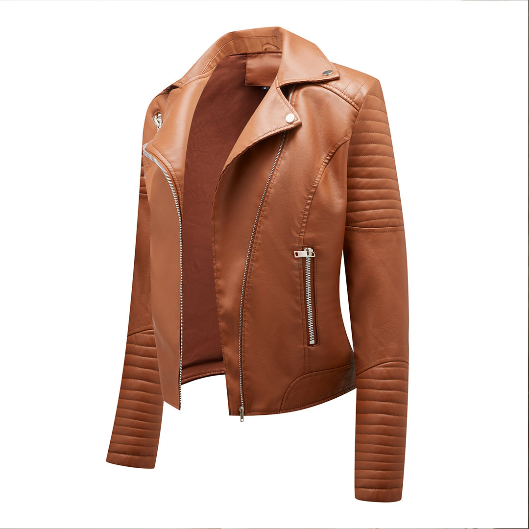 Lederjacke Damen Stylisch Schwarz Modern