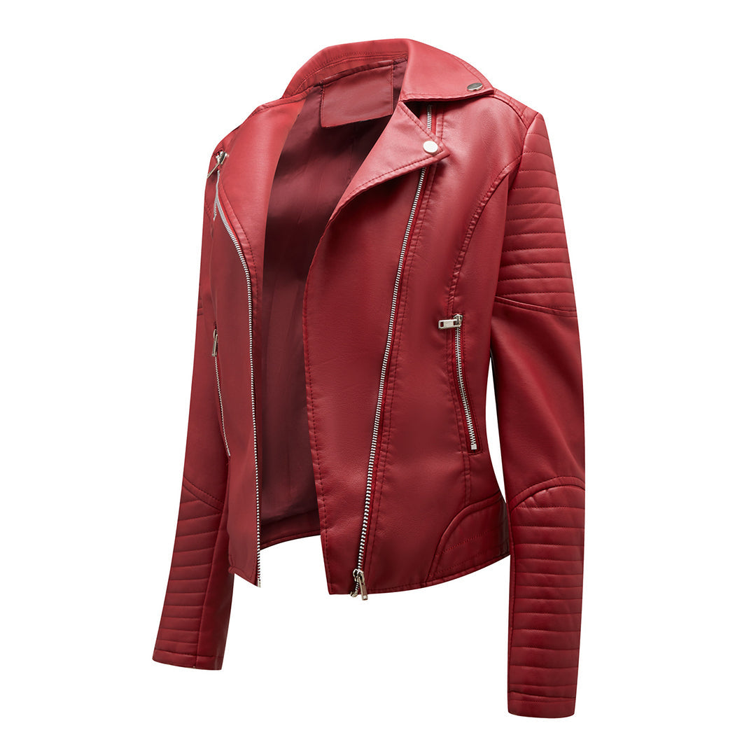 Lederjacke Damen Stylisch Schwarz Modern