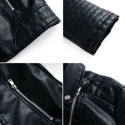 Lederjacke Damen Stylisch Schwarz Modern