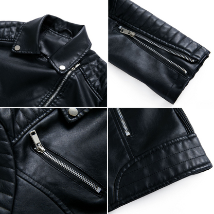 Lederjacke Damen Stylisch Schwarz Modern