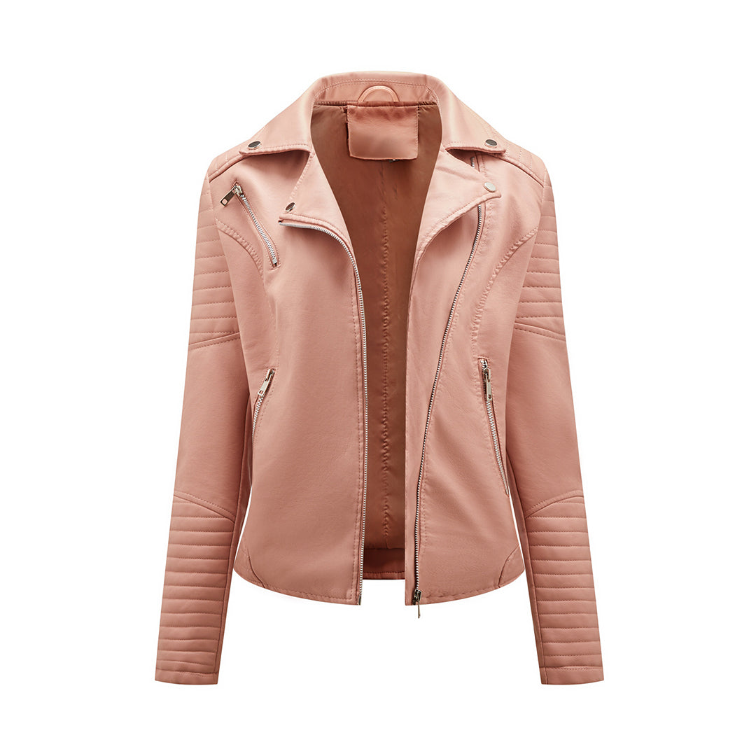 Lederjacke Damen Stylisch Schwarz Modern