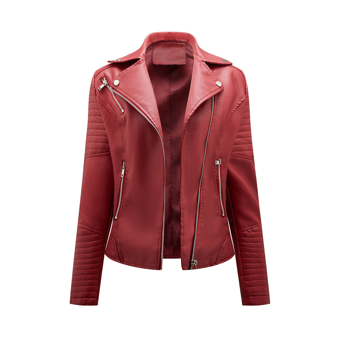 Lederjacke Damen Stylisch Schwarz Modern