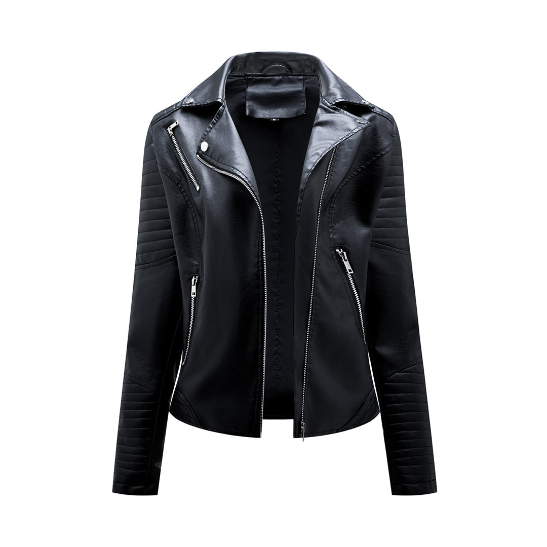 Lederjacke Damen Stylisch Schwarz Modern