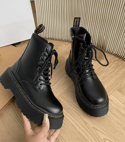 Leder Plateaustiefel Damen Stilvolle Hochzeit Schuhe - BerlinGlamour