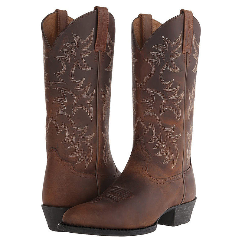 Damen Stiefel Cowboy Schuhe mit Nieten Modern - BerlinGlamour