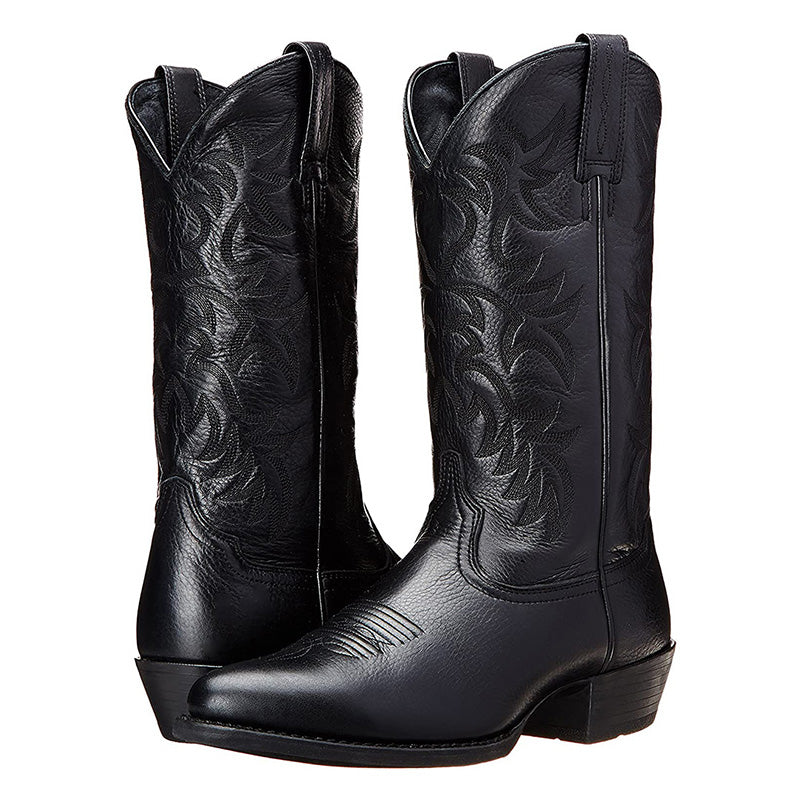 Damen Stiefel Cowboy Schuhe mit Nieten Modern
