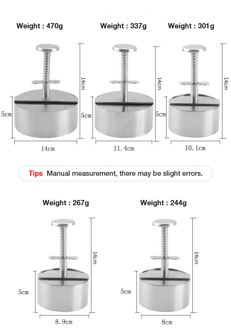 Fleischpresse Manuell für Hamburger Patties Edelstahl