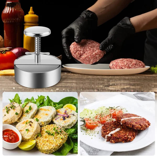 Fleischpresse Manuell für Hamburger Patties Edelstahl