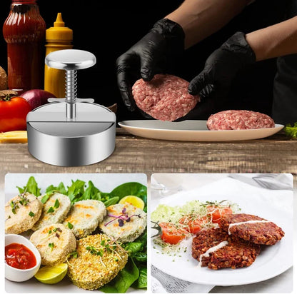 Fleischpresse Manuell für Hamburger Patties Edelstahl