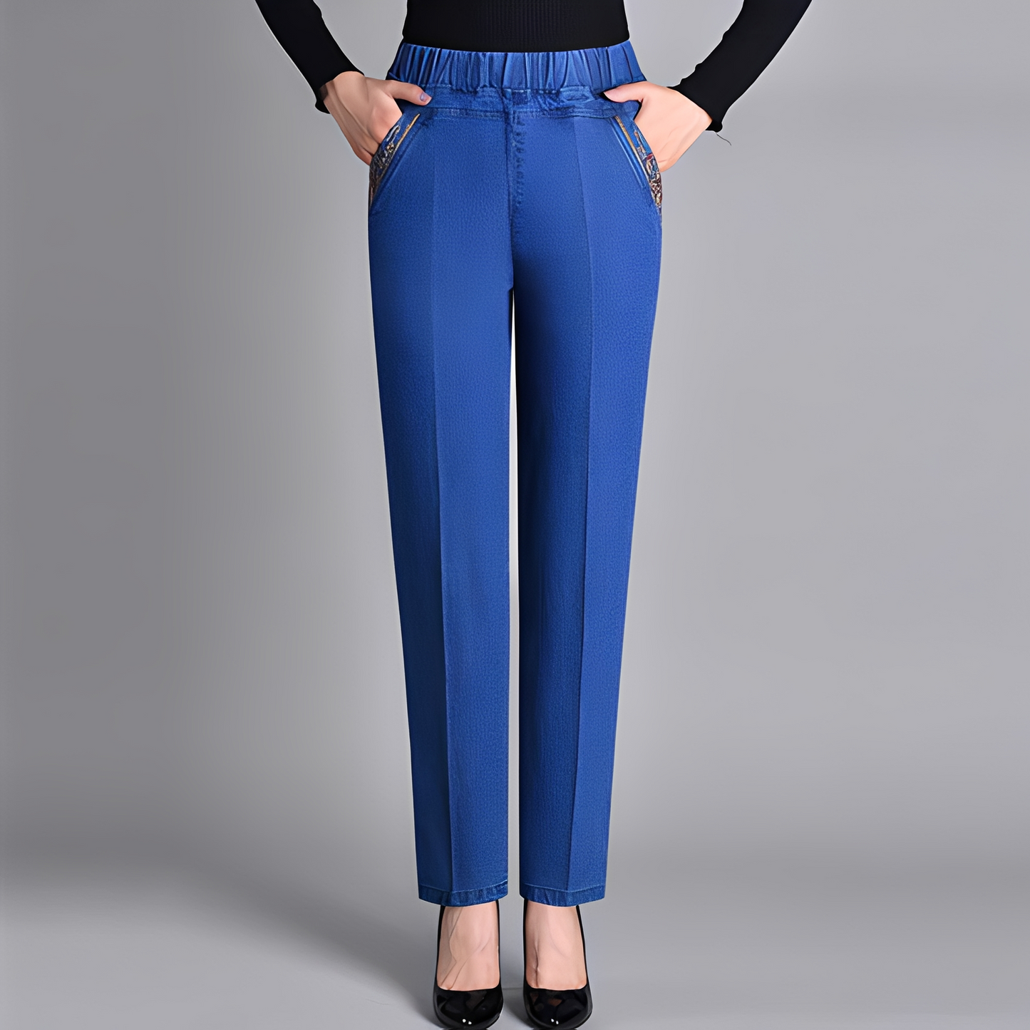 Elastische Damenhose Hoch Tailliert Stretch - BerlinGlamour