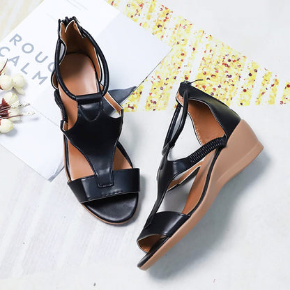 Orthopädische Sandalen Damen Leder Komfort Absatz - BerlinGlamour