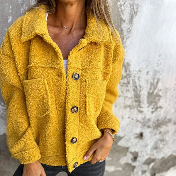 Kurze Wolljacke Damen Revers Style - BerlinGlamour