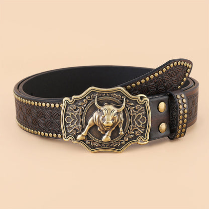 Ledergürtel Western Stil Cowboy Vintage Braun