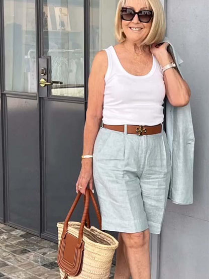 Geblümte Sommerjacke & Shorts Set Leicht