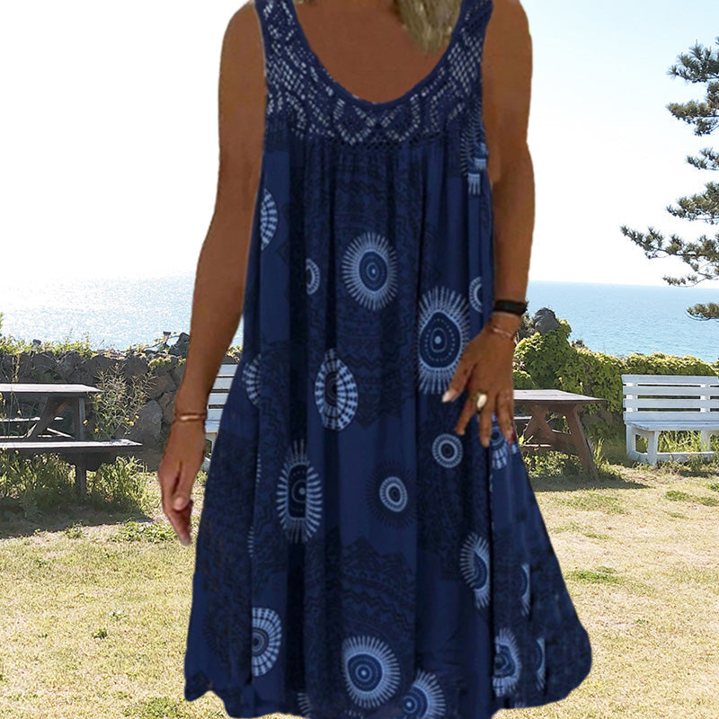 Sommerkleid Luftig mit Blumenprint und O-Ausschnitt