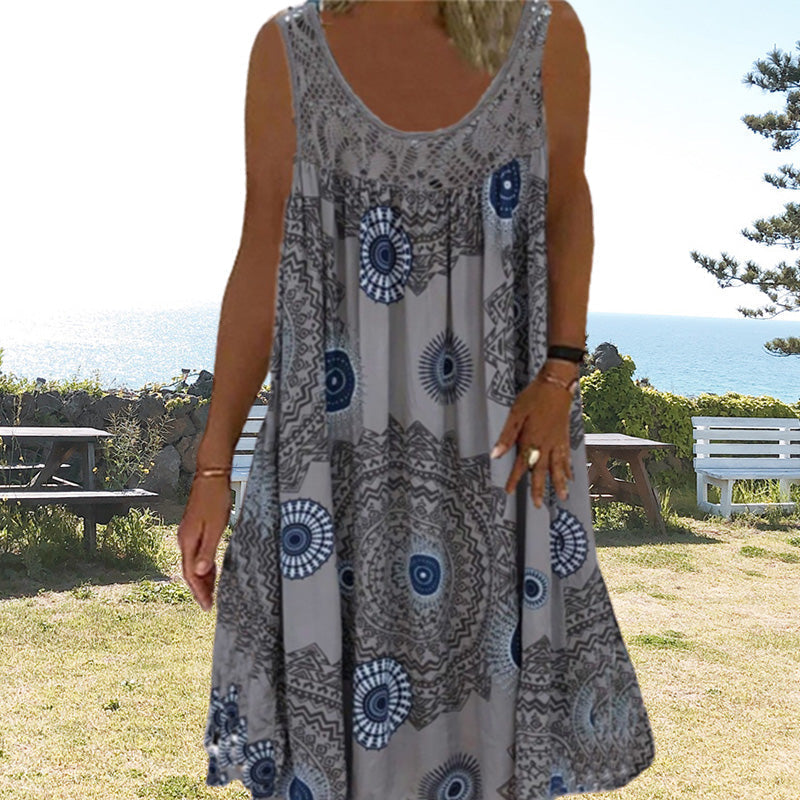 Sommerkleid Luftig mit Blumenprint und O-Ausschnitt