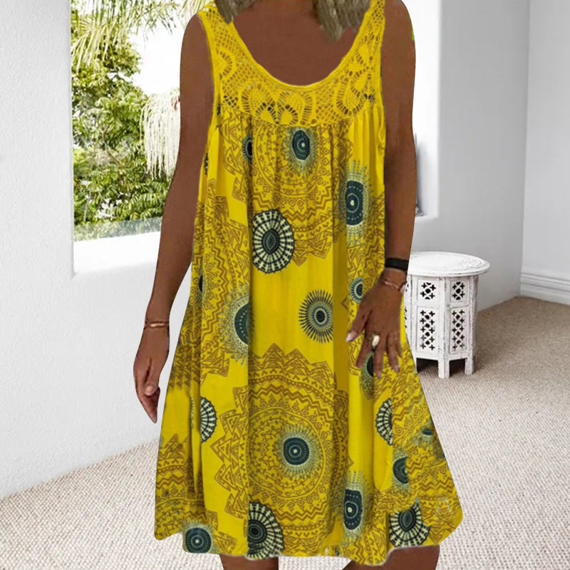 Sommerkleid Luftig mit Blumenprint und O-Ausschnitt
