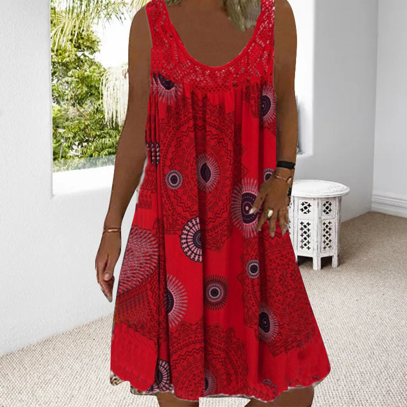 Sommerkleid Luftig mit Blumenprint und O-Ausschnitt