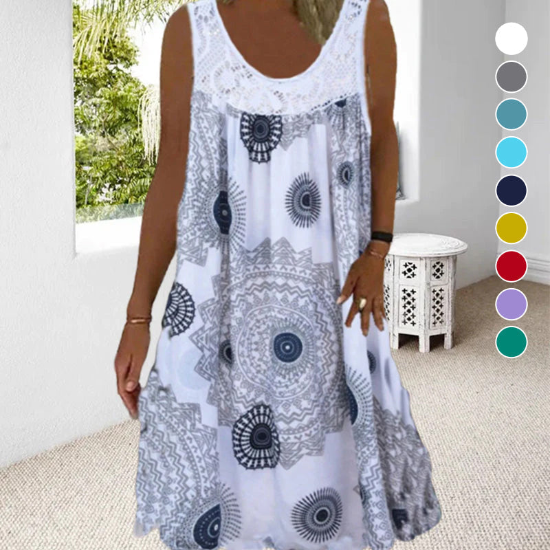 Sommerkleid Luftig mit Blumenprint und O-Ausschnitt - BerlinGlamour