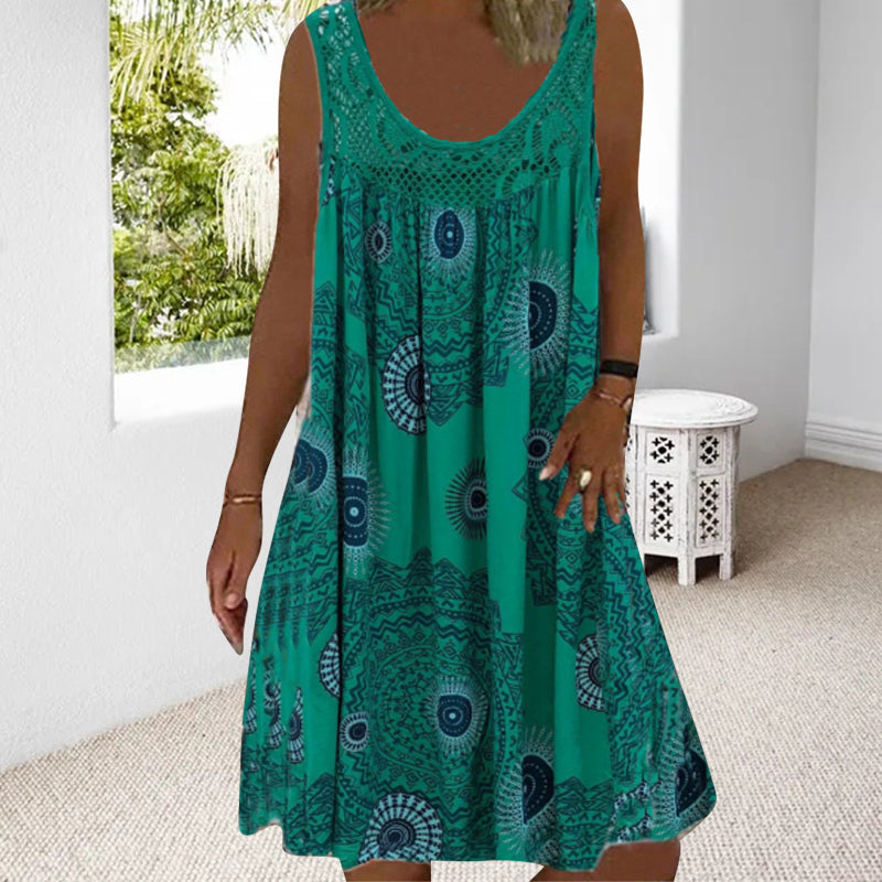 Sommerkleid Luftig mit Blumenprint und O-Ausschnitt