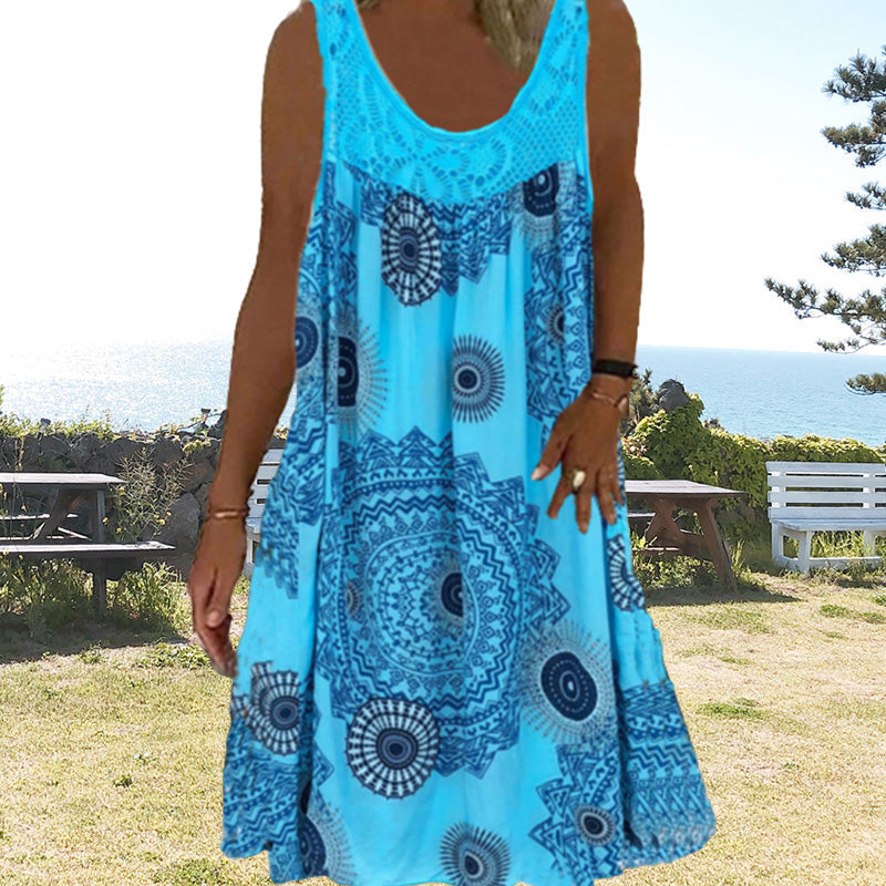 Sommerkleid Luftig mit Blumenprint und O-Ausschnitt