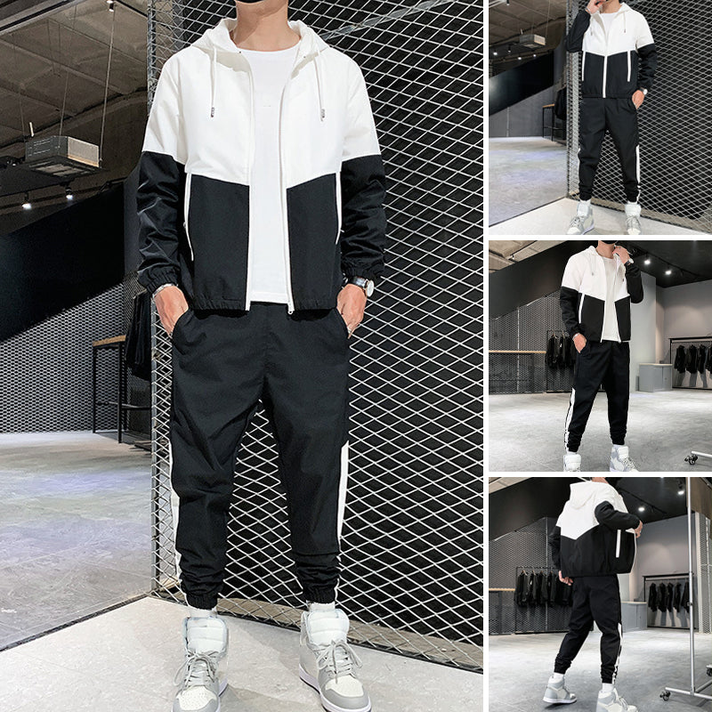 Herren-Jacke mit Kapuze Winddicht Schwarz Modern - BerlinGlamour