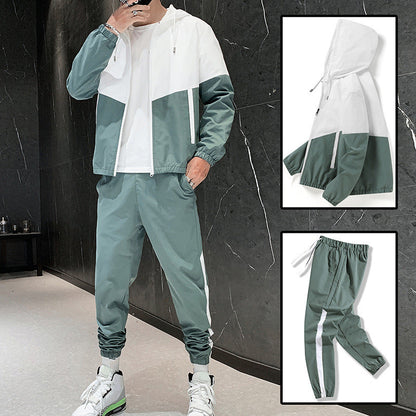 Herren-Jacke mit Kapuze Winddicht Schwarz Modern