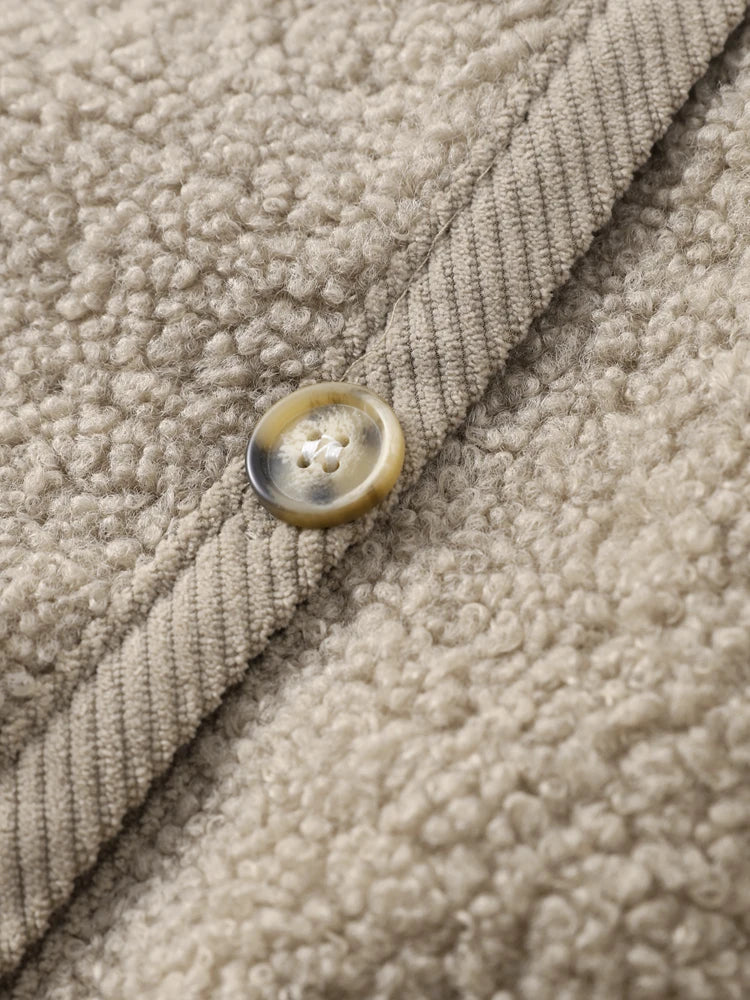 Weiche Damen Teddyjacke mit Knöpfen Strickcardigan
