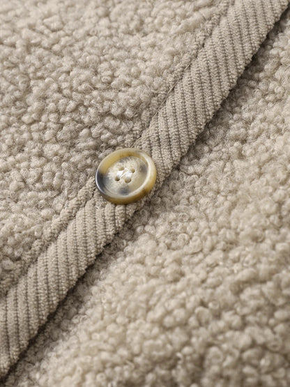 Weiche Damen Teddyjacke mit Knöpfen Strickcardigan