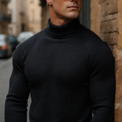 Bequemer Herren Pullover Weich Baumwolle Rollkragen - BerlinGlamour