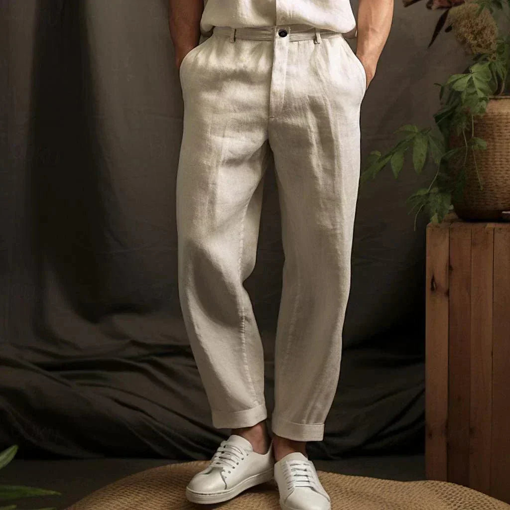 Herren Leinenhose Sommer Bequem Leicht - BerlinGlamour