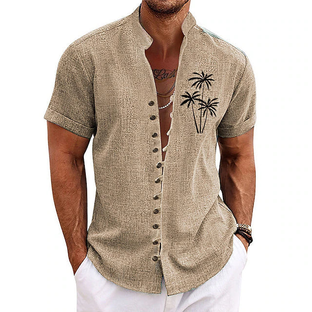 Modernes Herren-Sommerhemd mit Palmenprint - Clemensius