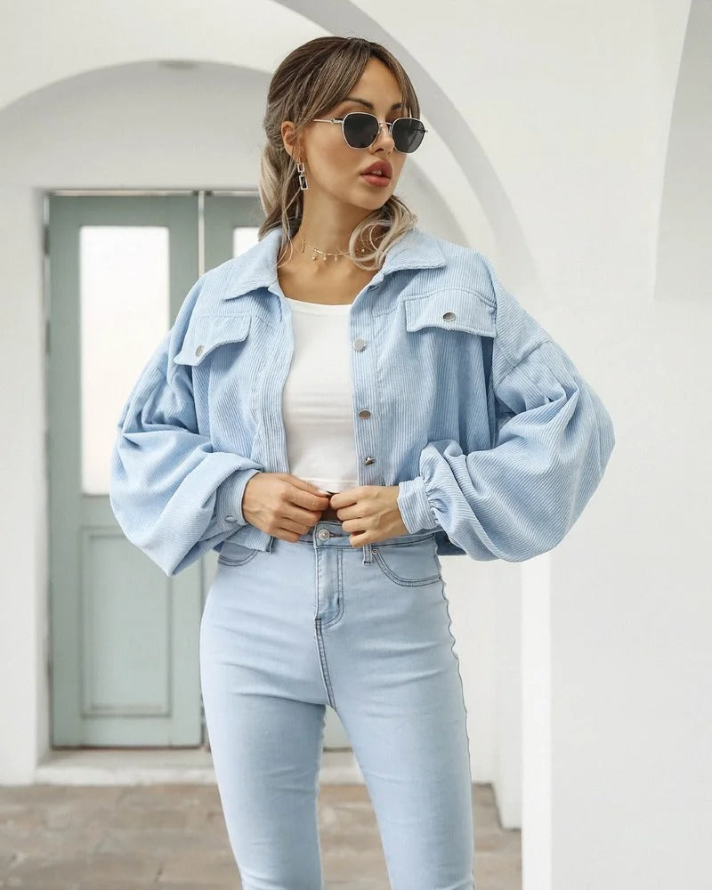 Kurze Jeansjacke Damen Modern Stylisch