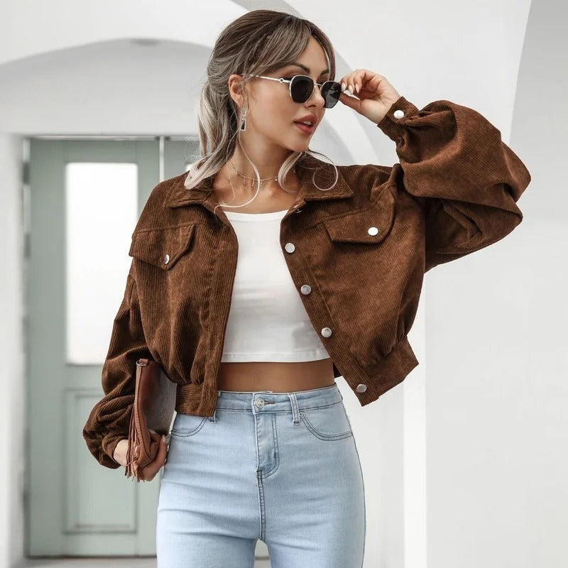 Kurze Jeansjacke Damen Modern Stylisch