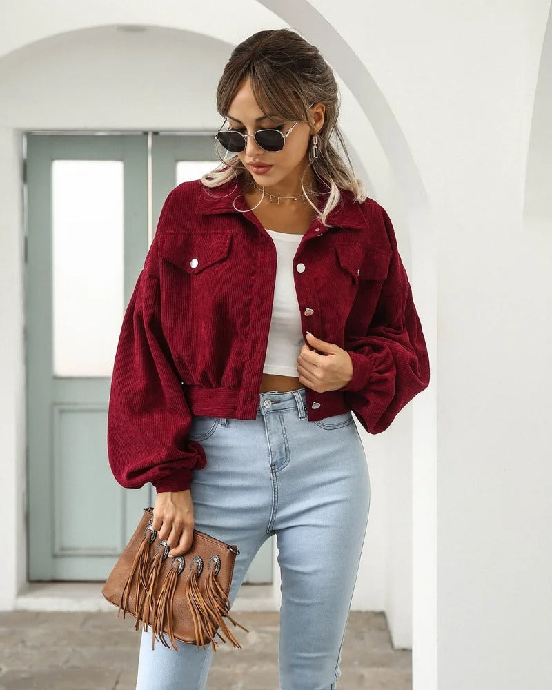 Kurze Jeansjacke Damen Modern Stylisch