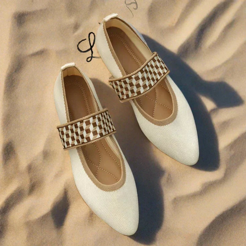 Damen Ballerinas Frühling Freizeitschuhe mit Riemen