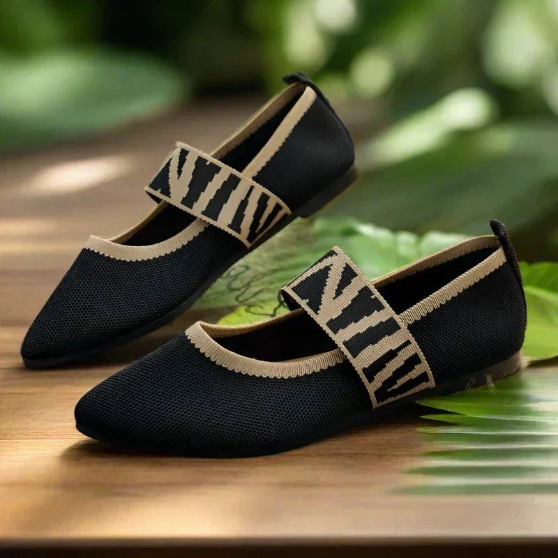 Damen Ballerinas Frühling Freizeitschuhe mit Riemen