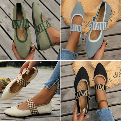 Damen Ballerinas Frühling Freizeitschuhe mit Riemen