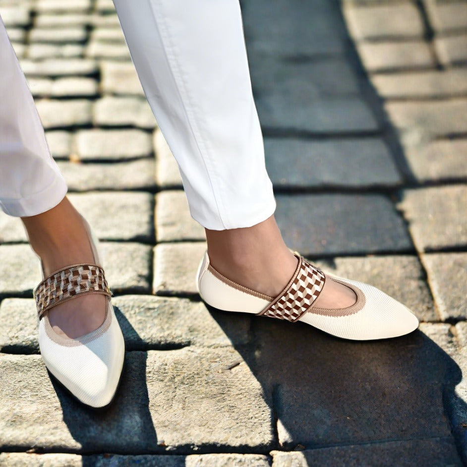 Damen Ballerinas Frühling Freizeitschuhe mit Riemen - BerlinGlamour
