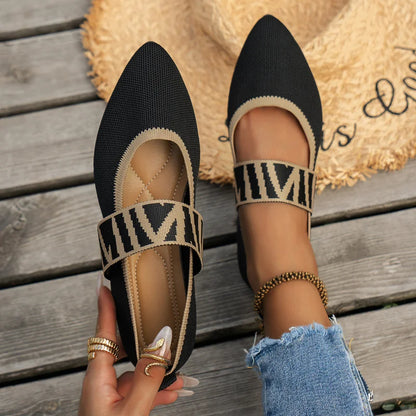 Damen Ballerinas Frühling Freizeitschuhe mit Riemen