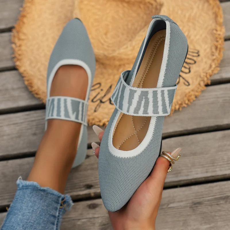 Damen Ballerinas Frühling Freizeitschuhe mit Riemen
