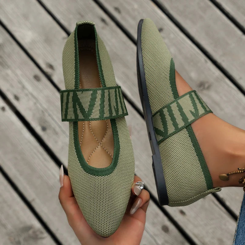 Damen Ballerinas Frühling Freizeitschuhe mit Riemen