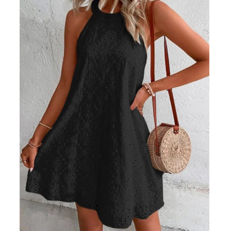 Weißes Mini Sommerkleid Frauen Sexy Kurz