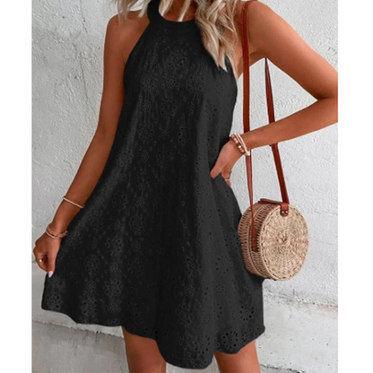 Weißes Mini Sommerkleid Frauen Sexy Kurz