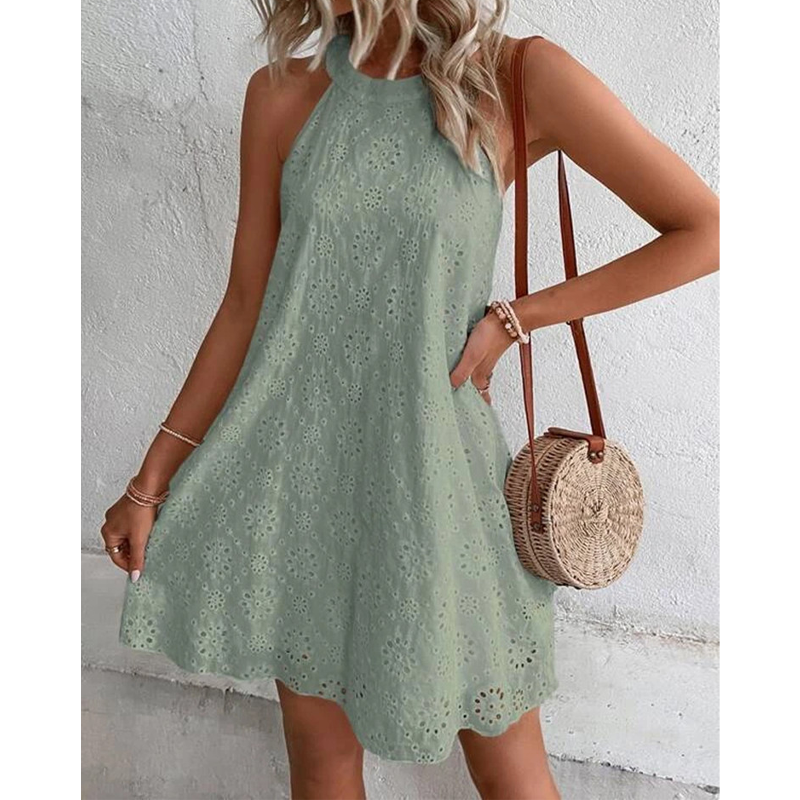Weißes Mini Sommerkleid Frauen Sexy Kurz