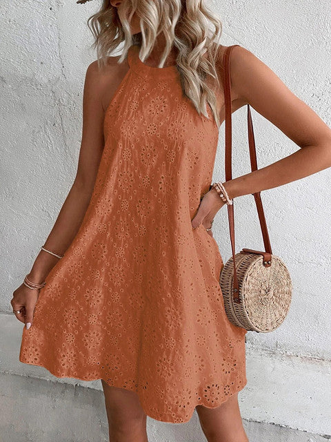 Weißes Mini Sommerkleid Frauen Sexy Kurz