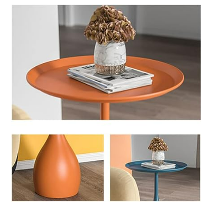 Runder Metalltisch Moderner Beistelltisch Sockel Design